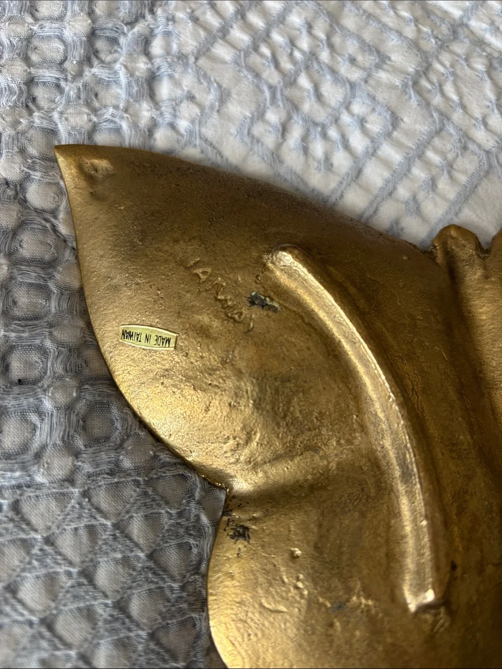 Vintage Brass-Tone Butterfly Trinket Dish Made In Taiwan